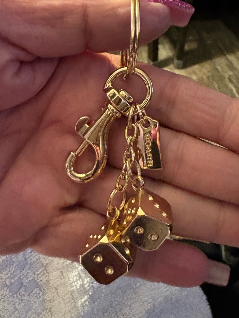 Bag Charm/Key Chain-Dice Metal Cool Keychain Handbag Bag Pendant Key Chain Keych